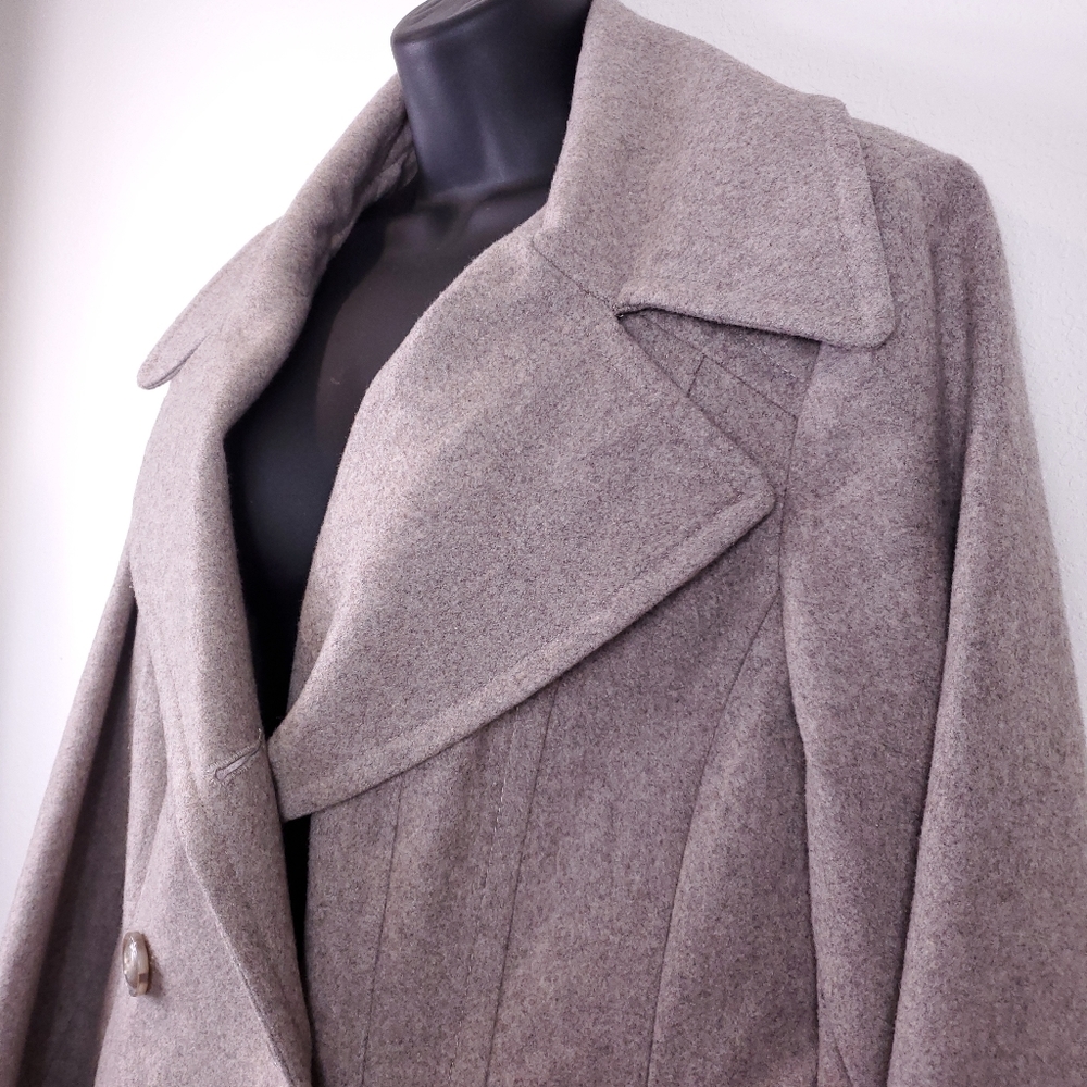 Jason Kole Wool Blend Double Breasted Peacoat in Oatmeal - Picture 5 of 8